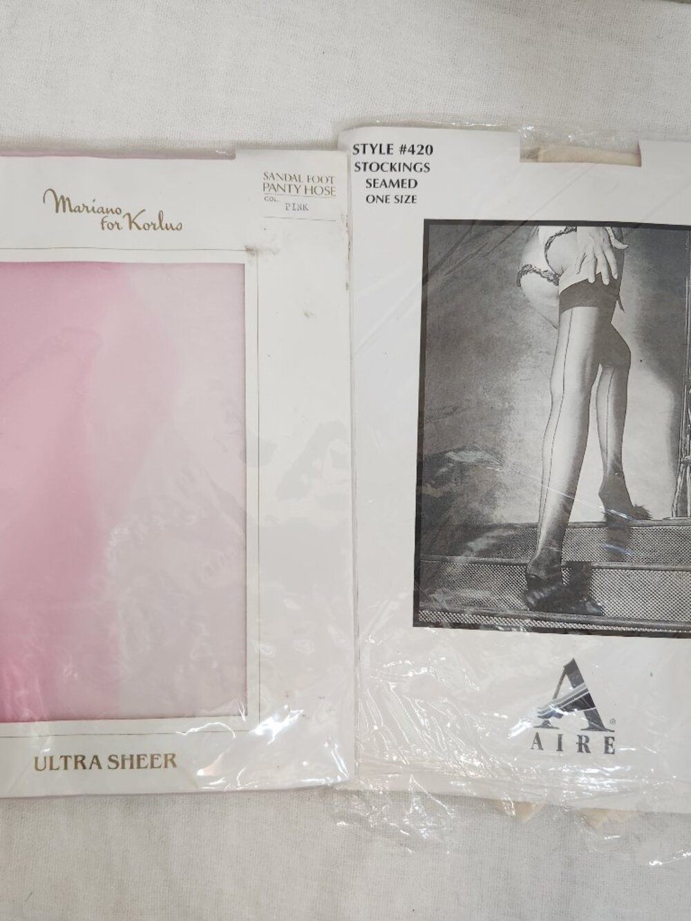 Vintage 2 Pairs Tights Stockings Aire & Mariano for Korlus Ultra Sheer